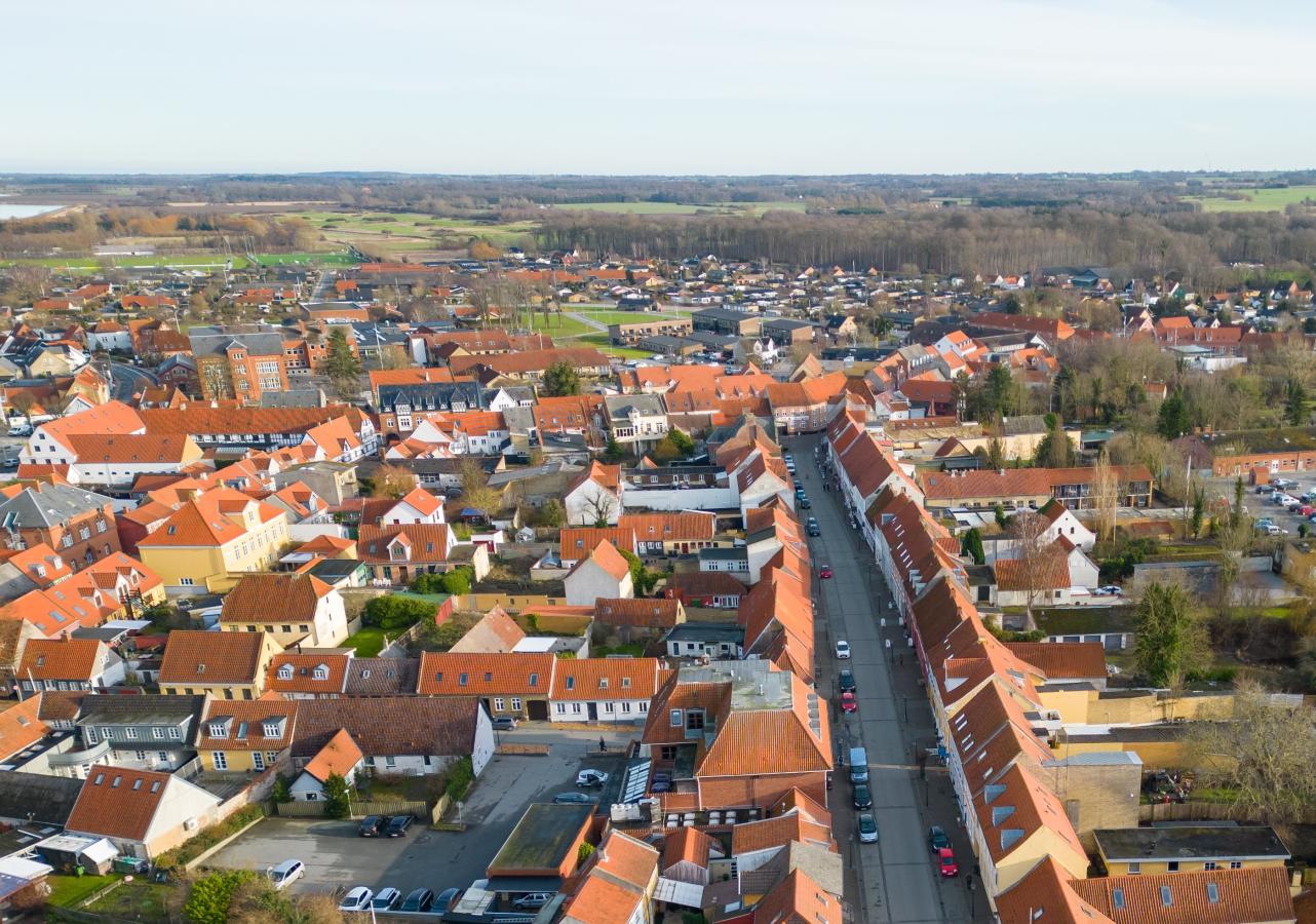 Bogense set fra drone
