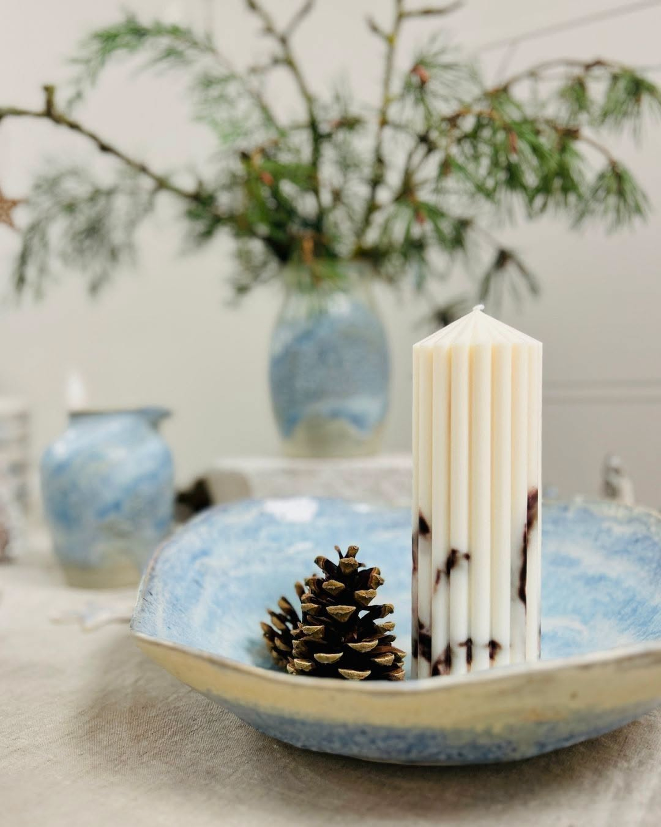 Stearinlys i fad fra CLAY by Tina Marie
