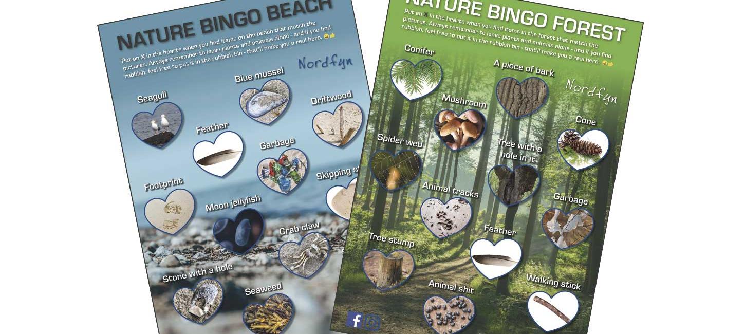 Scavenger hunting with bingo cards on North Funen