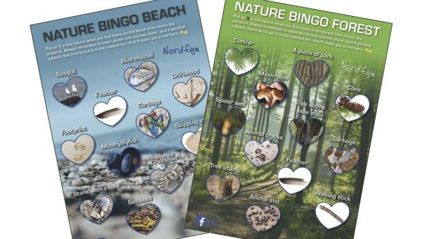 Scavenger hunting with bingo cards on North Funen