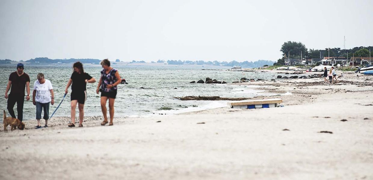 Vandretur på stranden